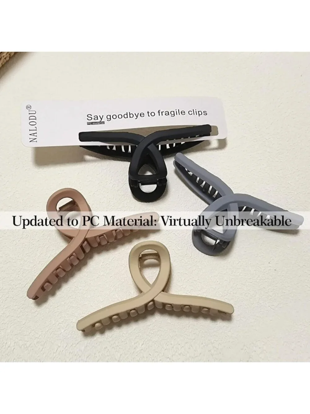 Large Matte Hair Claw Clips - No Slip Butterfly Jaw Clips for All Hair Types, 4